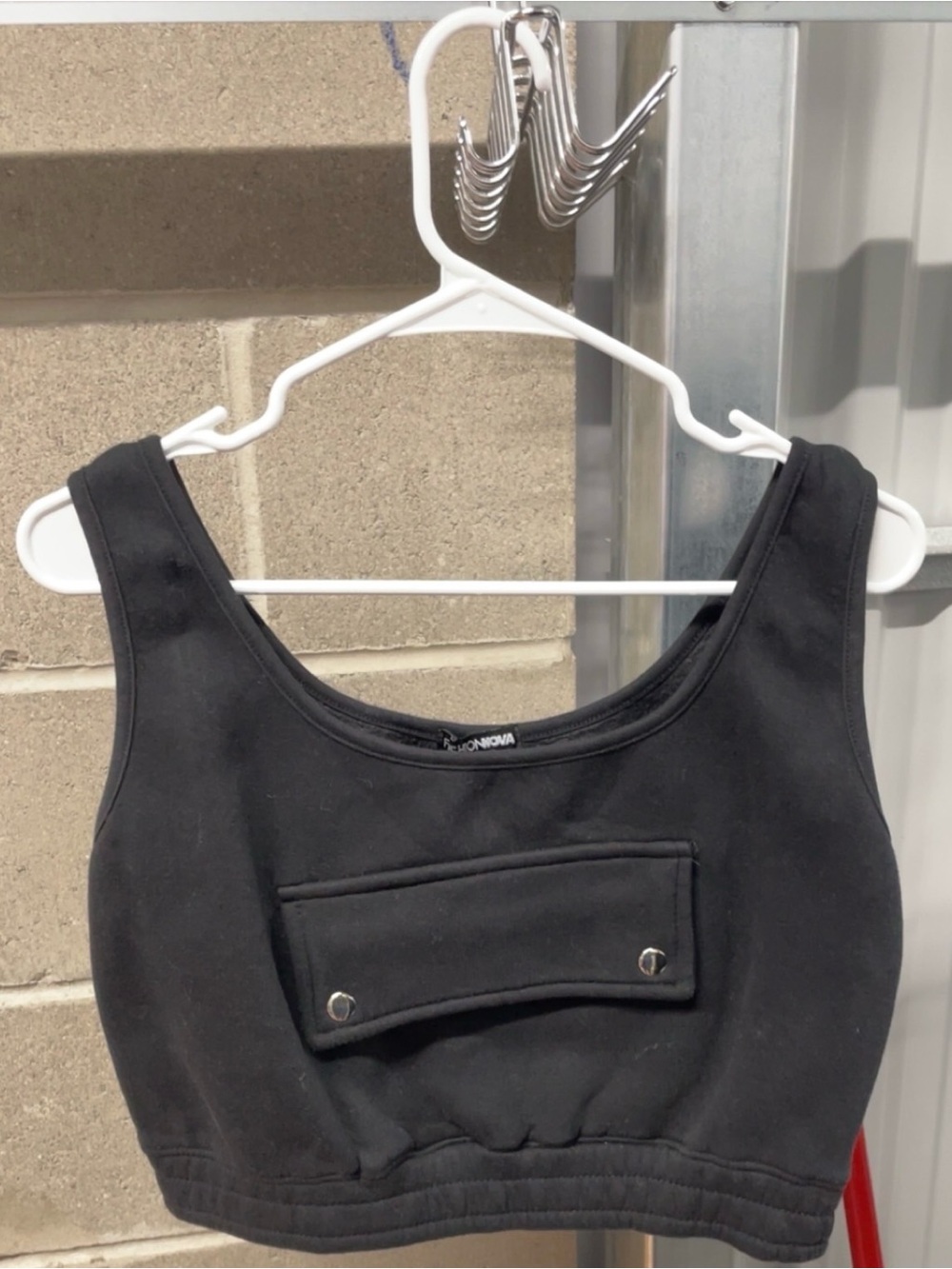 Fashion Nova Black Pocket Crop Top